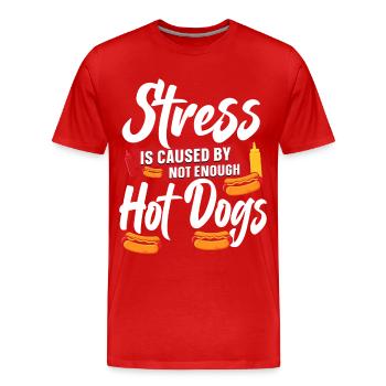 Le stress des adultes est causé par - T-shirt bio Premium Homme - rouge - Devant - Damien (186cm)