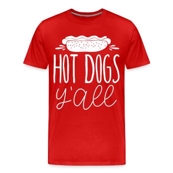 Hot Dog Adult Girl Hot Dogs Y'All - Männer Premium Bio T-Shirt - Rot - Vorne - Damien (186cm)