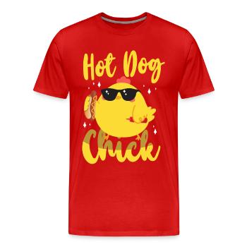 Hot Dog Adult Chicken Girl Hot Dog - Männer Premium Bio T-Shirt - Rot - Vorne - Damien (186cm)