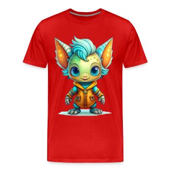 A cute fantasy creature - Men's Premium Organic T-Shirt - red - Front - Damien (186cm)