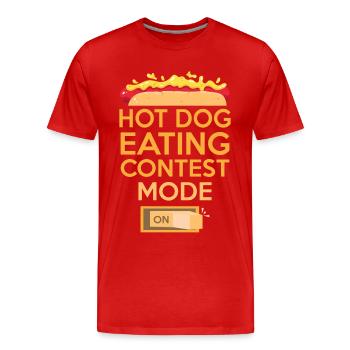 Hot Dog Adult Hot Dog Eating - Männer Premium Bio T-Shirt - Rot - Vorne - Damien (186cm)