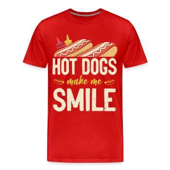 Hot Dog Les hot-dogs adultes me font - T-shirt bio Premium Homme - rouge - Devant - Damien (186cm)
