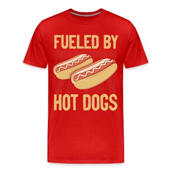 Hot Dog Adulte Alimenté Par Les Hot-Dogs - T-shirt bio Premium Homme - rouge - Devant - Damien (186cm)