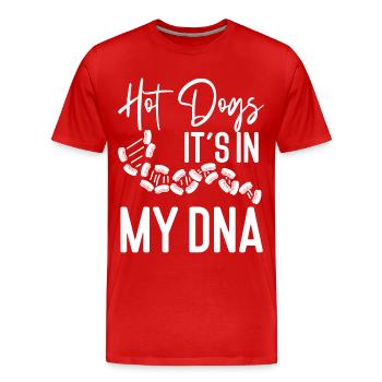 Hot Dog Hot-dogs pour adultes C’est dans mon - T-shirt bio Premium Homme - rouge - Devant - Damien (186cm)