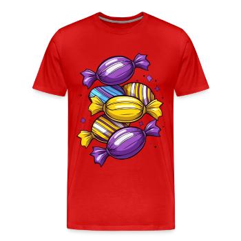 Bonbons - T-shirt bio Premium Homme - rouge - Devant - Damien (186cm)