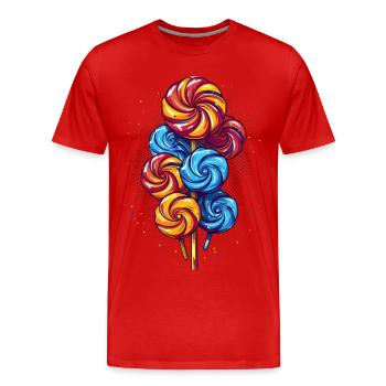 Lutscher oder Lollis - Männer Premium Bio T-Shirt - Rot - Vorne - Damien (186cm)