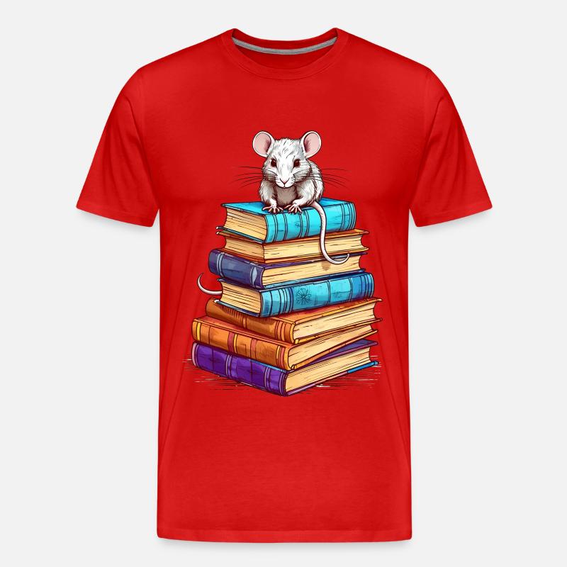 Leseratte - Männer Premium Bio T-Shirt - Rot
