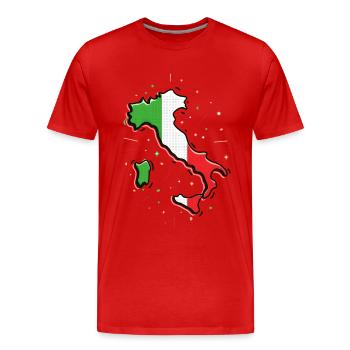Illustration moderne de l’Italie - T-shirt bio Premium Homme - rouge - Devant - Damien (186cm)