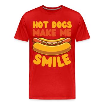 Hot Dog Les hot-dogs adultes me font - T-shirt bio Premium Homme - rouge - Devant - Damien (186cm)