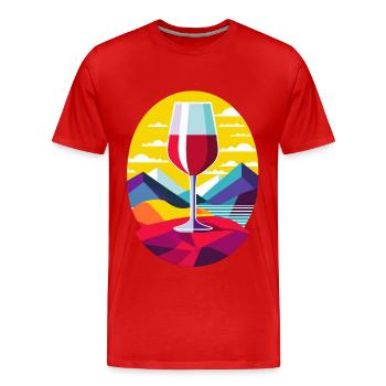 Vin - T-shirt bio Premium Homme - rouge - Devant - Damien (186cm)