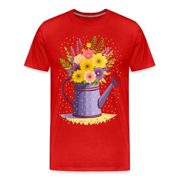 Arrosoir à fleurs - T-shirt bio Premium Homme - rouge - Devant - Damien (186cm)