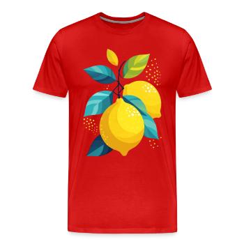 Lemons - Men's Premium Organic T-Shirt - red - Front - Damien (186cm)