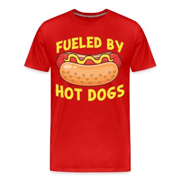 Hot Dog Adulte Alimenté Par Les Hot-Dogs - T-shirt bio Premium Homme - rouge - Devant - Damien (186cm)