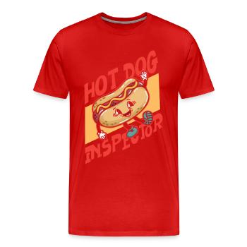 Hot Dog Adult Hot Dog Inspector - Men's Premium Organic T-Shirt - red - Front - Damien (186cm)