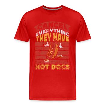 Hot Dog Adulte Vintage Annuler - T-shirt bio Premium Homme - rouge - Devant - Damien (186cm)