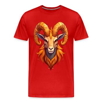 Capricorn - Men's Premium Organic T-Shirt - red - Front - Damien (186cm)