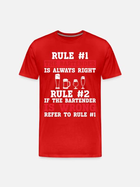 Bartender Mixologist Rule #1 The - Men's Premium Organic T-Shirt - red