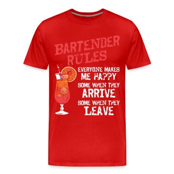 Bartender Mixologist Bartender - Men's Premium Organic T-Shirt - red - Front - Damien (186cm)