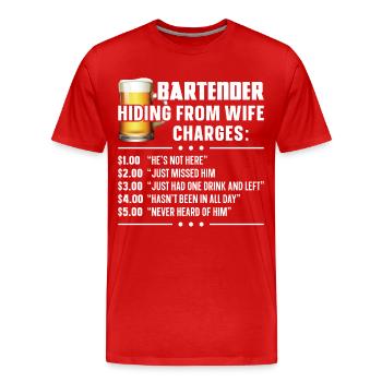 Barman Mixologue Barman - T-shirt bio Premium Homme - rouge - Devant - Damien (186cm)