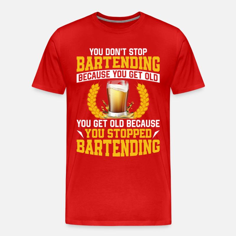 Bartender Mixologist Retired You - Männer Premium Bio T-Shirt - Rot