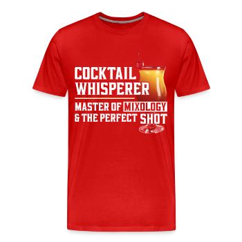Bartender Mixologist Cocktail - Männer Premium Bio T-Shirt - Rot - Vorne - Damien (186cm)