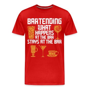 Barman Mixologue Barman - T-shirt bio Premium Homme - rouge - Devant - Damien (186cm)