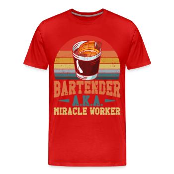 Barman Mixologue Barman - T-shirt bio Premium Homme - rouge - Devant - Damien (186cm)