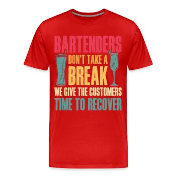 Bartender Mixologist Bartenders - Men's Premium Organic T-Shirt - red - Front - Damien (186cm)
