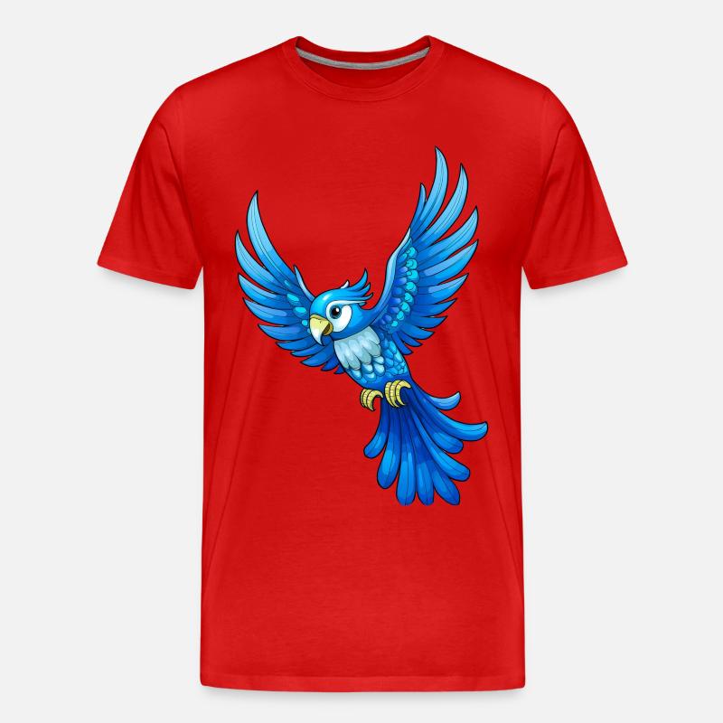 Blauer Papagei - Männer Premium Bio T-Shirt - Rot