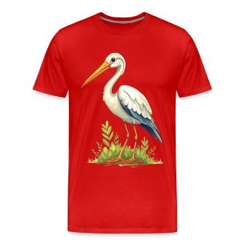 Stork - Men's Premium Organic T-Shirt - red - Front - Damien (186cm)