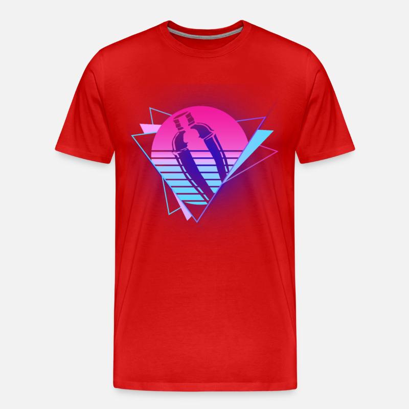 Bartender Mixologist 80's 90s - Männer Premium Bio T-Shirt - Rot