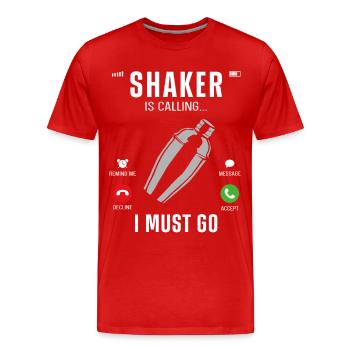 Barman Mixologue Affichage du téléphone - T-shirt bio Premium Homme - rouge - Devant - Damien (186cm)