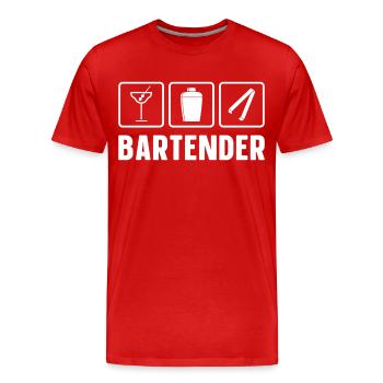 Barman Mixologue Barman - T-shirt bio Premium Homme - rouge - Devant - Damien (186cm)