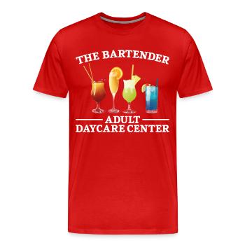 Barman Mixologue Le Barman - T-shirt bio Premium Homme - rouge - Devant - Damien (186cm)