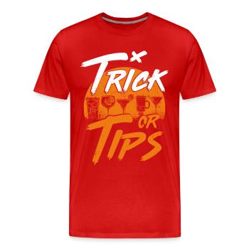 Bartender Mixologist Trick Or Tips - Men's Premium Organic T-Shirt - red - Front - Damien (186cm)