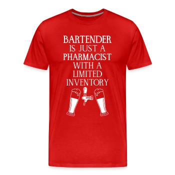 Bartender Mixologist Bartender Is - Men's Premium Organic T-Shirt - red - Front - Damien (186cm)