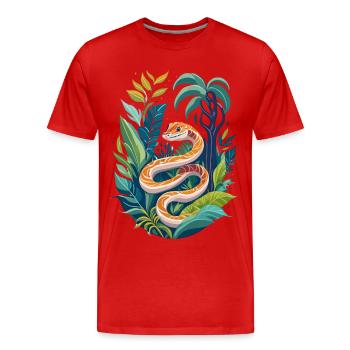 Snake in the jungle - Men's Premium Organic T-Shirt - red - Front - Damien (186cm)