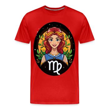 Zodiac sign Virgo - Men's Premium Organic T-Shirt - red - Front - Damien (186cm)