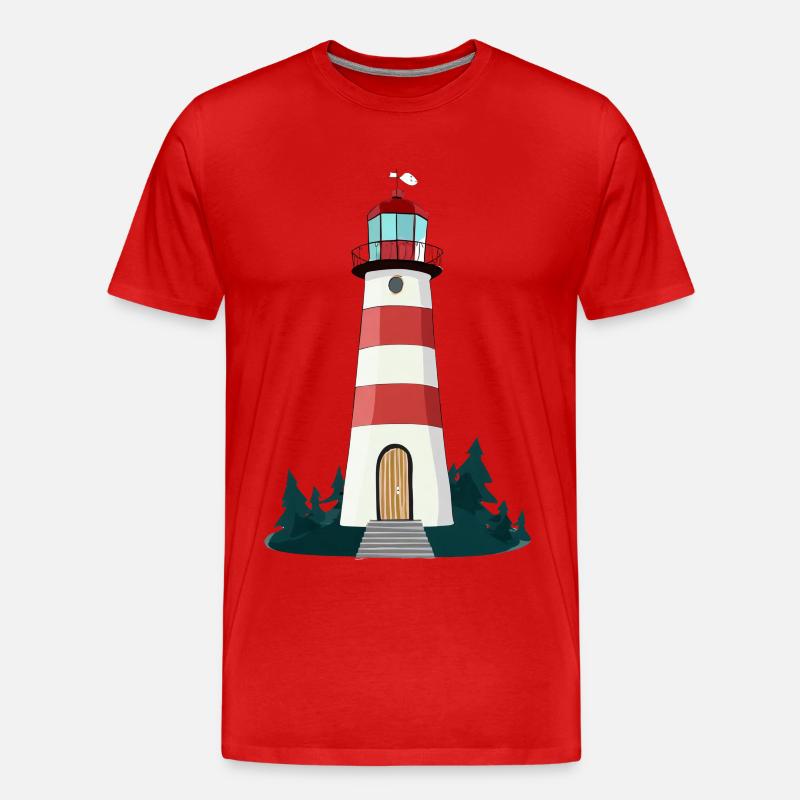 Leuchtturm - Männer Premium Bio T-Shirt - Rot