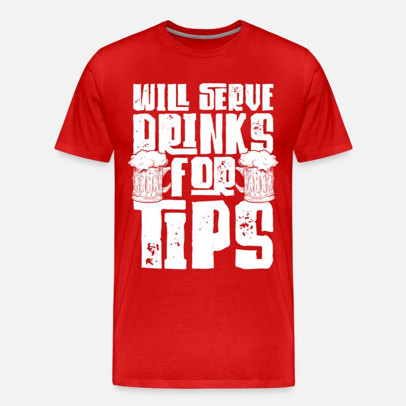 Bartender Mixologist Will Serve - Männer Premium Bio T-Shirt - Rot