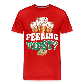 Sentiment de mixologue barman - T-shirt bio Premium Homme - rouge - Devant - Damien (186cm)