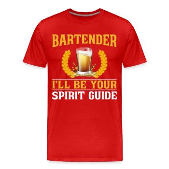 Barman Mixologue Barman - T-shirt bio Premium Homme - rouge - Devant - Damien (186cm)
