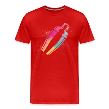 Bartender Mixologist Watercolors - Männer Premium Bio T-Shirt - Rot - Vorne - Damien (186cm)