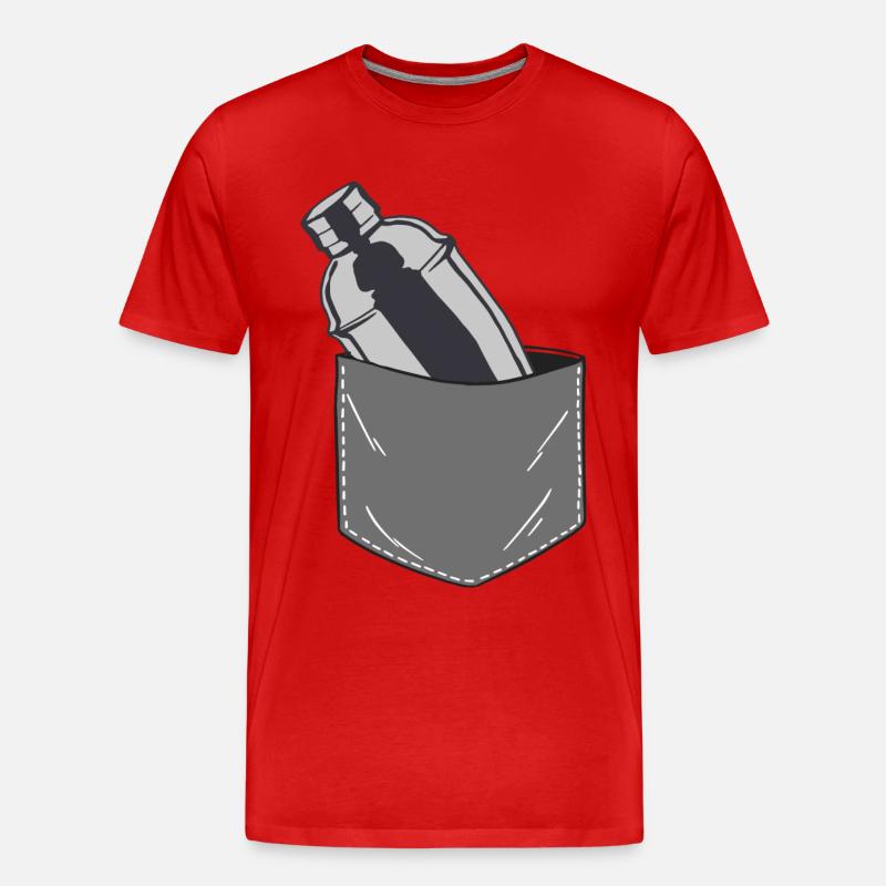 Bartender Mixologist Pocket - Männer Premium Bio T-Shirt - Rot