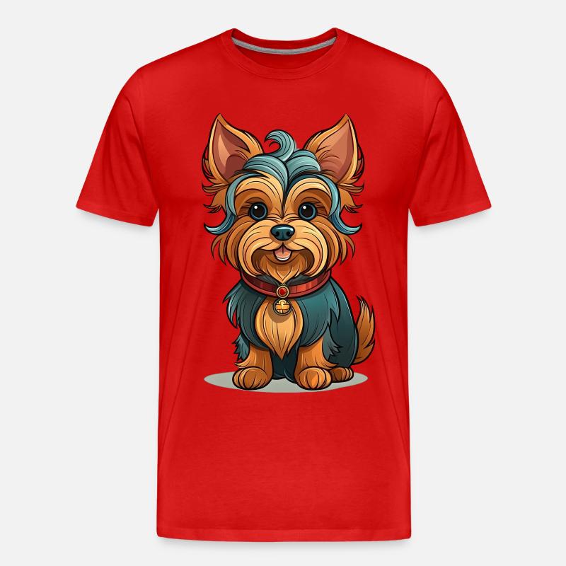 Yorkshire Terrier - Männer Premium Bio T-Shirt - Rot