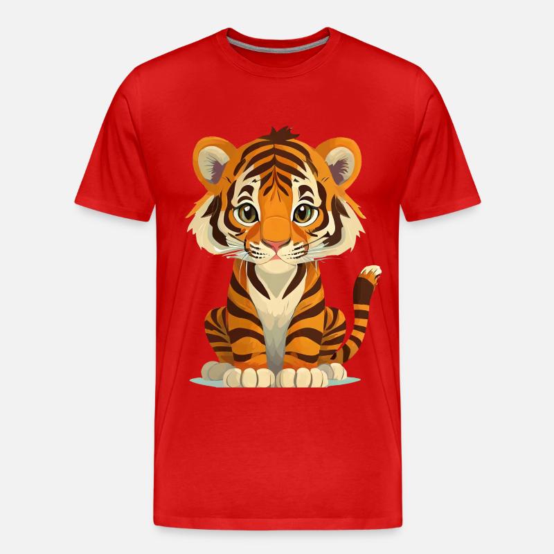 Tiger - Männer Premium Bio T-Shirt - Rot
