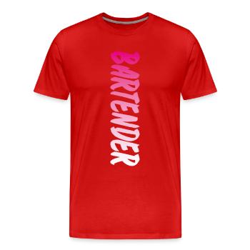 Barman Mixologue Barman - T-shirt bio Premium Homme - rouge - Devant - Damien (186cm)