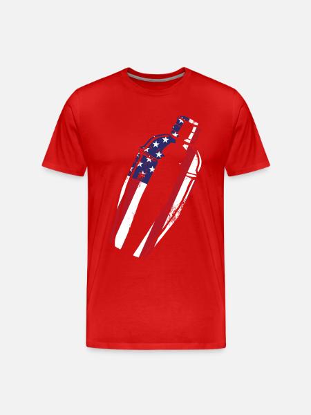 Bartender Mixologist American Flag - Men's Premium Organic T-Shirt - red
