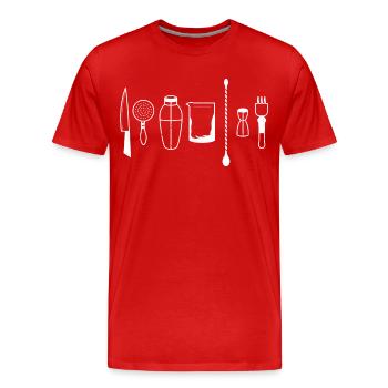 Barman Mixologue Barman - T-shirt bio Premium Homme - rouge - Devant - Damien (186cm)