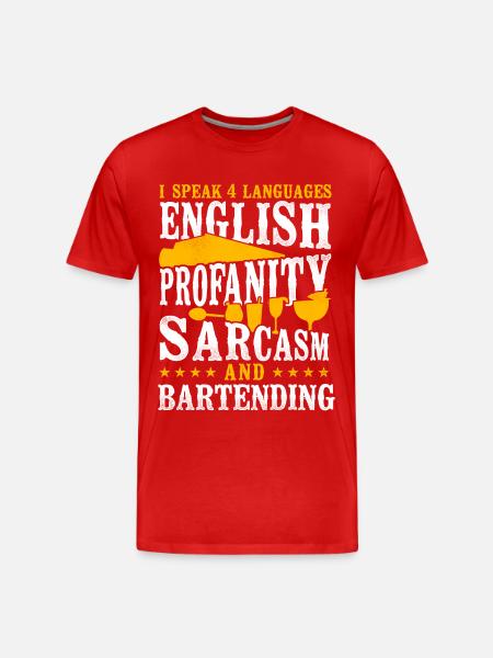 Bartender Mixologist I Speak 4 - Men's Premium Organic T-Shirt - red